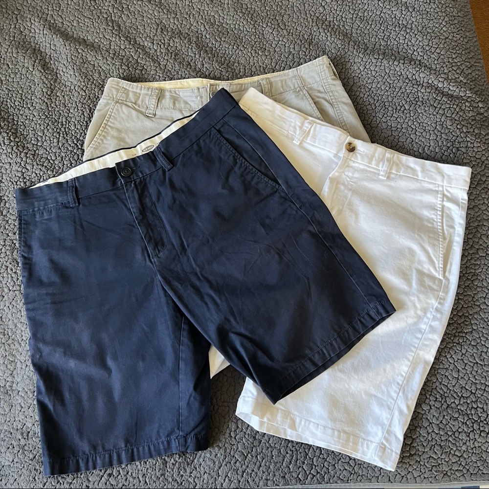 Bundle (3) Old Navy Chino Shorts Navy White Gray 2 Slim 1 Straight